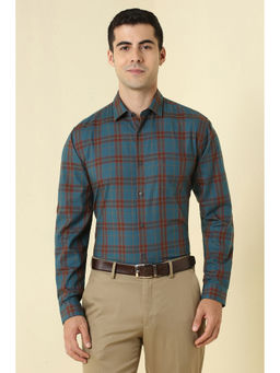 Allen Solly - Men Blue Checks Full Sleeves Formal Shirt