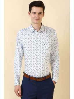 Allen Solly - Men White Print Full Sleeves Formal Shirt