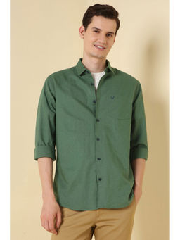 Allen Solly - Men Green Solid Full Sleeves Casual Shirt