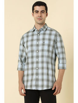 Allen Solly - Men Light Blue Checks Full Sleeves Casual Shirt