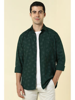 Allen Solly - Men Green Print Full Sleeves Casual Shirt