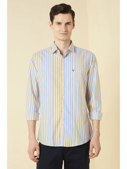 Allen Solly - Men Yellow Stripes Full Sleeves Casual Shirt
