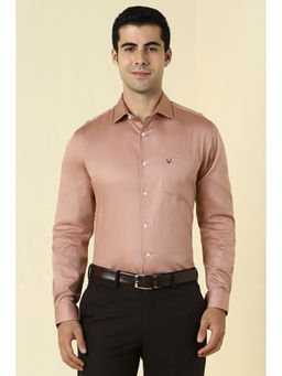 Allen Solly - Men Peach Solid Full Sleeves Formal Shirt