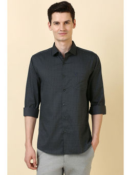 Allen Solly - Men Dark Grey Print Full Sleeves Casual Shirt