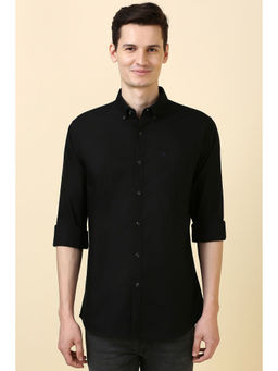 Allen Solly - Men Black Solid Full Sleeves Casual Shirt