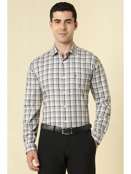 Allen Solly - Men Grey Checks Full Sleeves Formal Shirt