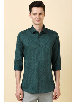 Allen Solly - Men Green Print Full Sleeves Casual Shirt