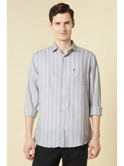 Allen Solly - Men Grey Stripes Full Sleeves Casual Shirt