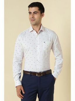Allen Solly - Men White Print Full Sleeves Formal Shirt