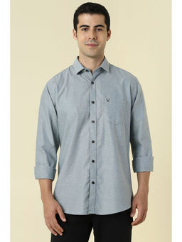 Allen Solly - Men Grey Solid Full Sleeves Casual Shirt