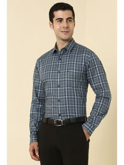 Allen Solly - Men Grey Checks Full Sleeves Formal Shirt