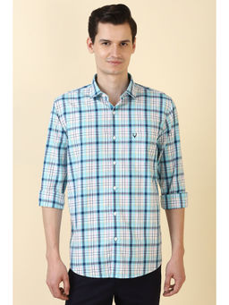 Allen Solly - Men Blue Checks Full Sleeves Casual Shirt