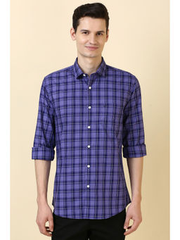 Allen Solly - Men Purple Checks Full Sleeves Casual Shirt