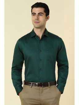 Allen Solly - Men Green Solid Full Sleeves Formal Shirt