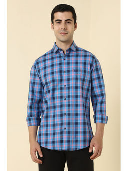 Allen Solly - Men Blue Checks Full Sleeves Casual Shirt