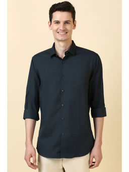 Allen Solly - Men Navy Blue Print Full Sleeves Casual Shirt