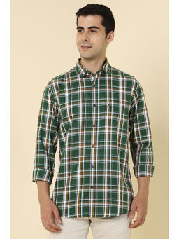 Allen Solly - Men Green Checks Full Sleeves Casual Shirt