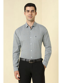 Allen Solly - Men Grey Print Full Sleeves Formal Shirt
