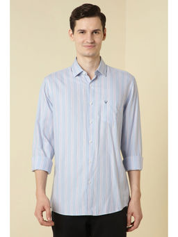 Allen Solly - Men Light Blue Stripes Full Sleeves Casual Shirt