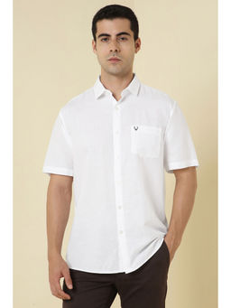 Allen Solly - Men White Solid Half Sleeves Casual Shirt
