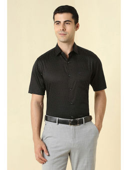 Allen Solly - Men Black Print Half Sleeves Formal Shirt