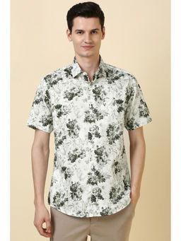 Allen Solly - Men Off White Print Half Sleeves Casual Shirt