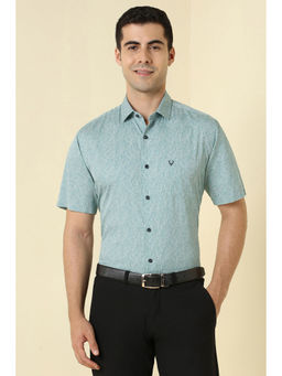 Allen Solly - Men Light Blue Print Half Sleeves Formal Shirt
