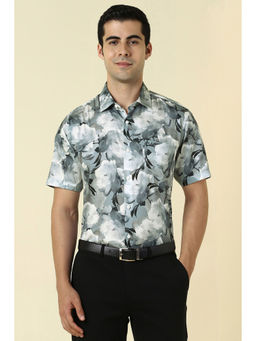 Allen Solly - Men Grey Floral Print Half Sleeves Shirt