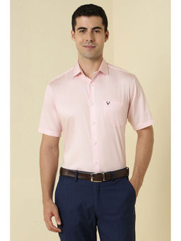 Allen Solly - Men Pink Solid Half Sleeves Formal Shirt