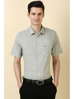 Allen Solly - Men Grey Print Half Sleeves Formal Shirt