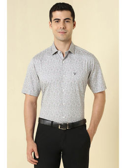 Allen Solly - Men Grey Print Half Sleeves Formal Shirt