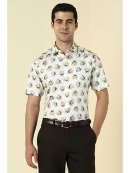 Allen Solly - Men Off White Floral Print Half Sleeves Casual Shirt