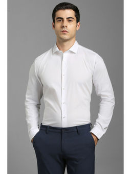 Louis Philippe - Men White Solid Full Sleeves Shirt