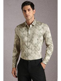 Louis Philippe - Men Olive Print Full Sleeves Casual Shirt