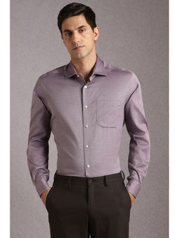 Louis Philippe - Men Purple Print Full Sleeves Formal Shirt