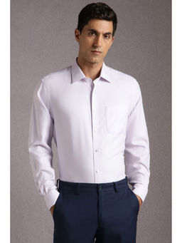 Louis Philippe - Men Lavender Textured Full Sleeves Formal Shirt