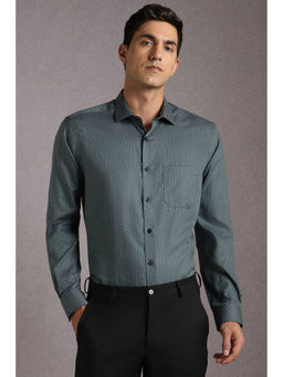 Louis Philippe - Men Green Full Sleeves Formal Shirt