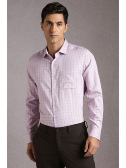 Louis Philippe - Men Purple Checks Full Sleeves Formal Shirt