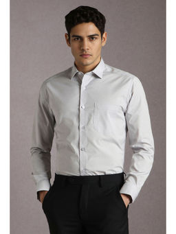 Louis Philippe - Men Grey Print Full Sleeves Formal Shirt