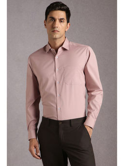 Louis Philippe - Men Pink Solid Full Sleeves Formal Shirt