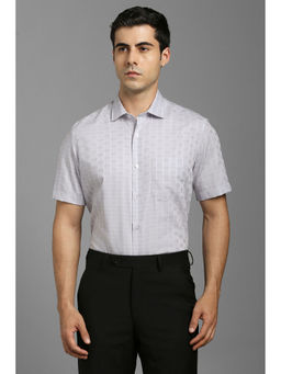 Louis Philippe - Men Grey Print Half Sleeves Formal Shirt