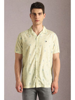 Louis Philippe - Men Yellow Print Half Sleeves Casual Shirt