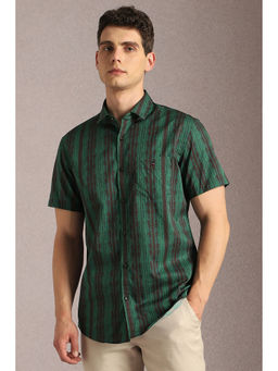 Louis Philippe - Men Green Half Sleeves Casual Shirt