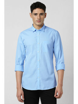 Peter England - Men Light Blue Solid Full Sleeves Casual Shirt