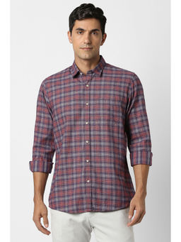 Peter England - Men Multi-Color Checks Full Sleeves Casual Shirt