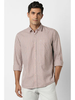 Peter England - Men Multi-Color Checks Full Sleeves Casual Shirt