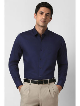 Peter England - Men Navy Blue Full Sleeves Formal Shirt