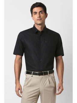 Peter England - Men Black Half Sleeves Formal Shirt