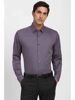 Peter England - Men Purple Full Sleeves Formal Shirt