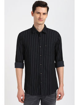 Peter England - Men Black Full Sleeves Casual Shirt